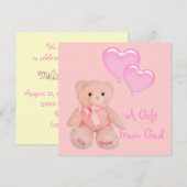 Roze Christelijk Religieus Baby shower Uitnodiging (Voorkant / Achterkant)