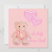 Roze Christelijk Religieus Baby shower Uitnodiging (Voorkant)