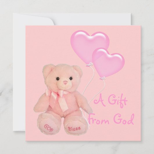 Roze Christelijk Religieus Baby shower Uitnodiging (Voorkant)
