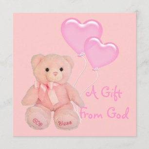 Roze Christelijk Religieus Baby shower Uitnodiging
