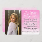 Roze Christelijke Bijbel Verse Aangepast Foto Afst Aankondiging (Voorkant / Achterkant)