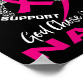 Roze Christelijke borstkanker Hart ter nagedachten Poster (Hoek)