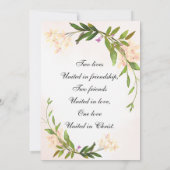 Roze Christelijke bruiloft met botanische tuin Kaart (Achterkant)