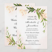 Roze Christelijke bruiloft met botanische tuin Kaart (Voorkant / Achterkant)