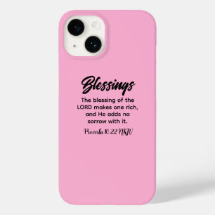 Roze Christelijke Geloofszegeningen Bijbelvers Case-Mate iPhone 14 Hoesje