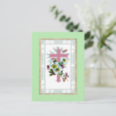 Roze Christelijke kruis Briefkaart (Staand voorkant)