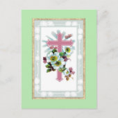 Roze Christelijke kruis Briefkaart (Voorkant)