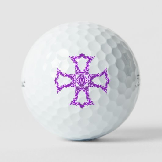 Roze Christelijke kruis Golfballen (Voorkant)