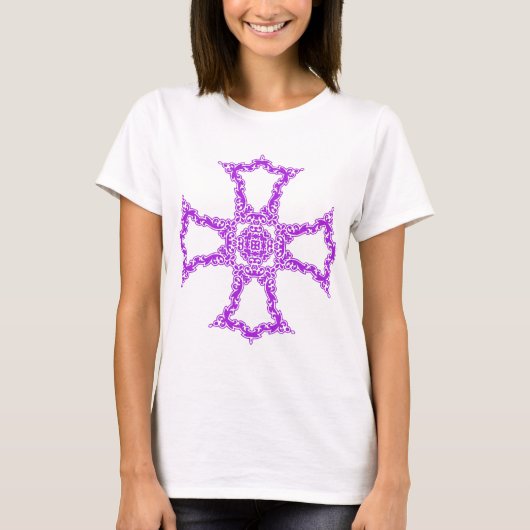 Roze Christelijke kruis T-shirt (Voorkant)