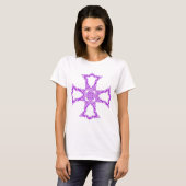 Roze Christelijke kruis T-shirt (Voorkant volledig)