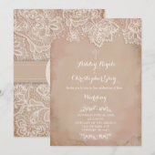 roze Christelijke uitnodiging tot huwelijk (Voorkant / Achterkant)