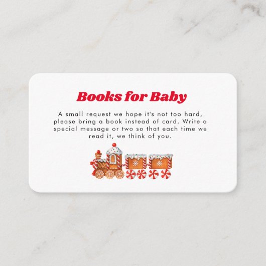 Roze Christma Books voor Baby shower Enclosure Car Informatiekaartje (Voorkant)