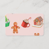 Roze Christma Books voor Baby shower Enclosure Car Informatiekaartje (Achterkant)