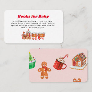 Roze Christma Books voor Baby shower Enclosure Car Informatiekaartje