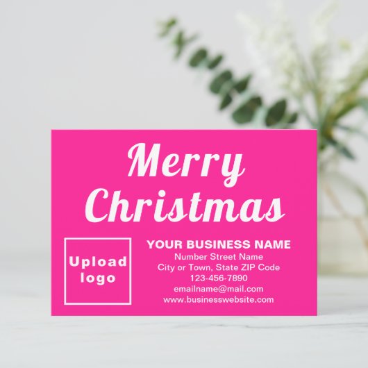 Roze | Christmas | Business | Kleine platte groet Kaart (Staand voorkant)
