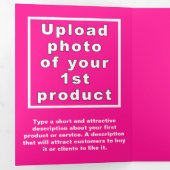 Roze | Christmas | Business Trifold Kaart (Binnenzijde eerst)