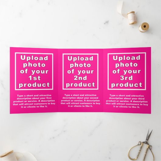 Roze | Christmas | Business Trifold Kaart (Binnen)