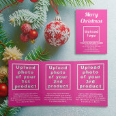 Roze | Christmas | Business Trifold Kaart