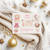 Roze Christmas Collage Diapper Raffle Informatiekaartje