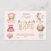 Roze Christmas Collage Diapper Raffle Informatiekaartje (Voorkant)