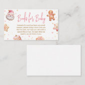 Roze Christmas Cookie Baby shower Boeken voor Baby Informatiekaartje (Voorkant / Achterkant)