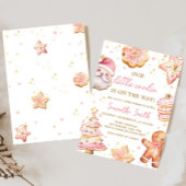 Roze Christmas Cookie Baby shower Kaart