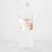 Roze Christmas Cookie Baby shower Waterfles Etiket (Voorkant)