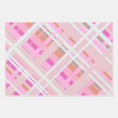 Roze Christmas plaid blush sinaasappel witte magen Inpakpapier Vel (Voorkant 3)