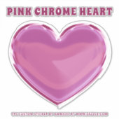 Roze Chrome Hart Sticker (Voorkant)