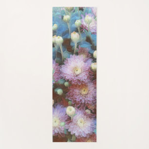 Roze chrysant bloemen in de herfst yogamat