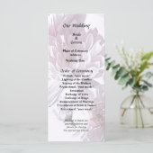 Roze chrysant hart programmakaart (Staand voorkant)