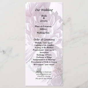 Roze chrysant hart programmakaart