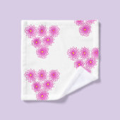 Roze Chrysantemums Mums Patronen van 6 doekset Bad Handdoek (Wasdoekje)