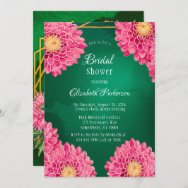 Roze chrysanten geometrisch Vrijgezellenfeest Kaart