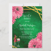 Roze chrysanten Geometrische brunch & bubbel Kaart (Voorkant)