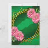 Roze chrysanten Geometrische brunch & bubbel Kaart (Achterkant)