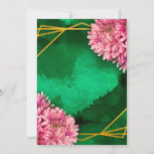 Roze Chrysanten Gouden Geometrische Koppels Douche Kaart (Achterkant)