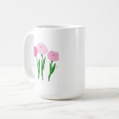 Roze Chrysanten Koffiemok (Voorkant links)