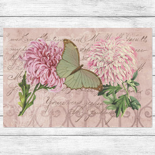 roze chrysanten Luna Moth Ephemera Tissuepapier