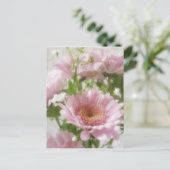 Roze chrysanthema 5 legance briefkaart (Staand voorkant)