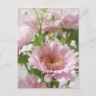 Roze chrysanthema 5 legance briefkaart