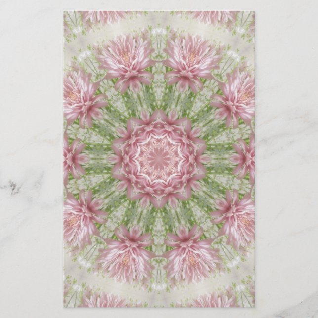 Roze Chrysanthema Kaleidoscope Art 7 (Voorkant)