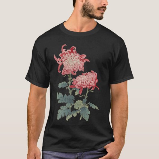 Roze Chrysanthemum 2 - Hasegawa - Traditioneel Jap T-shirt (Voorkant)