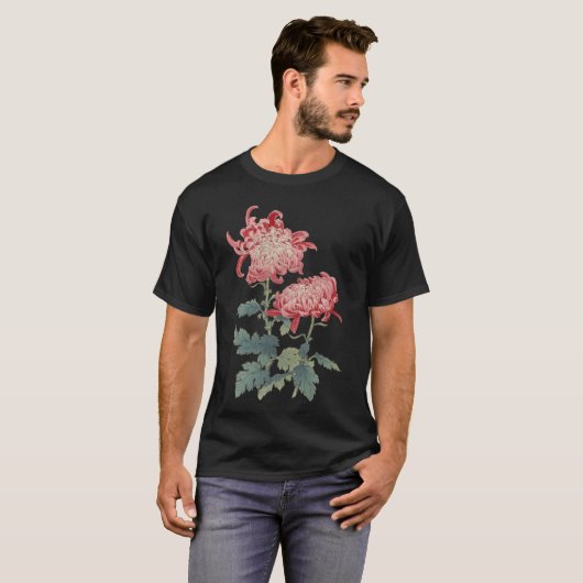 Roze Chrysanthemum 2 - Hasegawa - Traditioneel Jap T-shirt (Voorkant volledig)