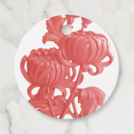 Roze Chrysanthemum Bedankjes Labels