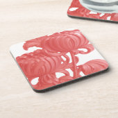 Roze Chrysanthemum Bier Onderzetter (Linkerzijde)