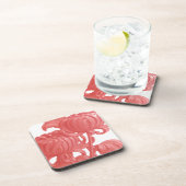 Roze Chrysanthemum Bier Onderzetter (Rechterzijde)