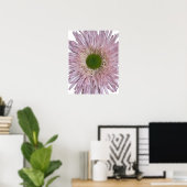 Roze Chrysanthemum Bloei Bloem Poster (Thuiskantoor)