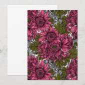 Roze chrysanthemum bloemen (Voorkant / Achterkant)
