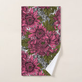 Roze chrysanthemum bloemen bad handdoek (Handdoek)